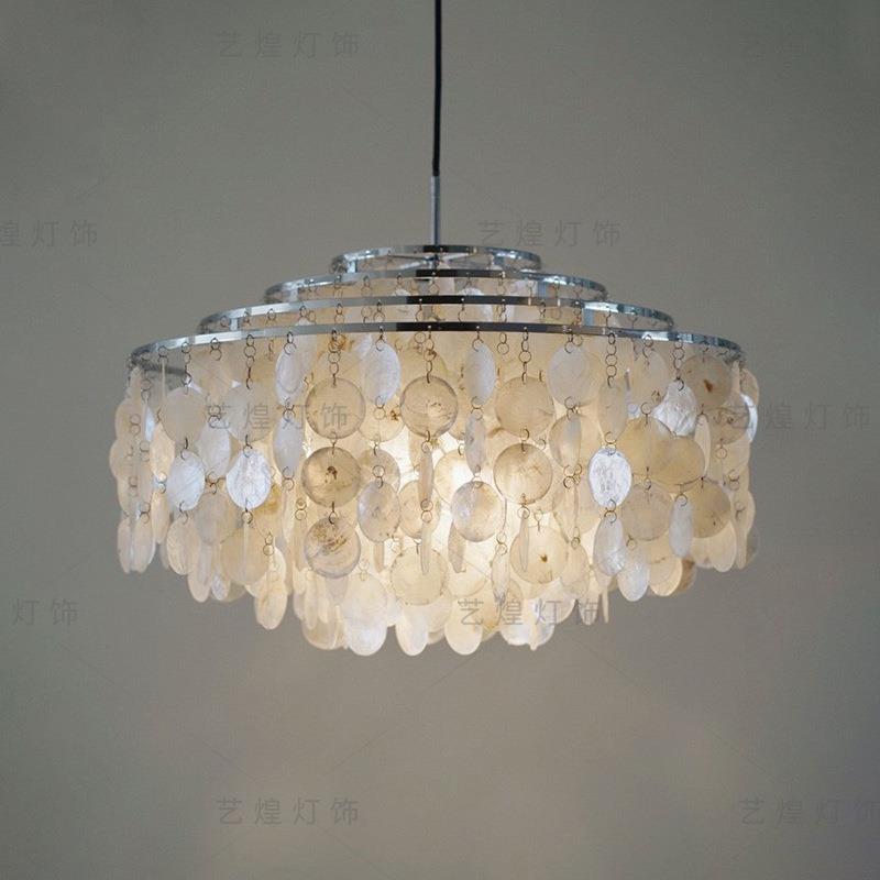 意大利法式奶油复古verpan珍珠贝壳吊灯餐厅卧室美式北欧风铃灯具