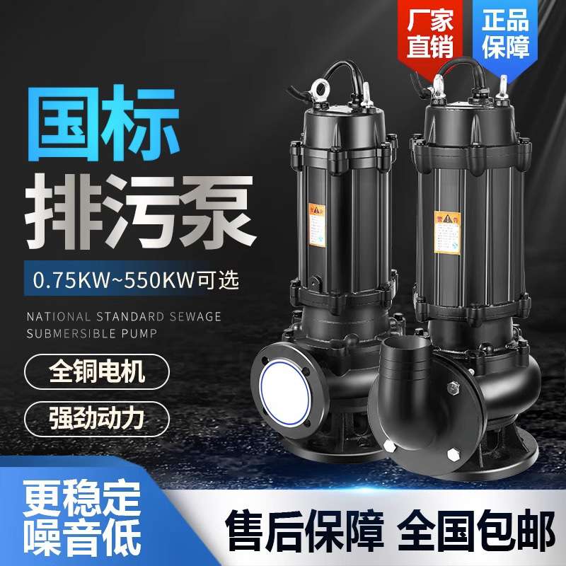 无堵塞潜水排污泵高扬程大流量抽粪泥浆抽水泵380V