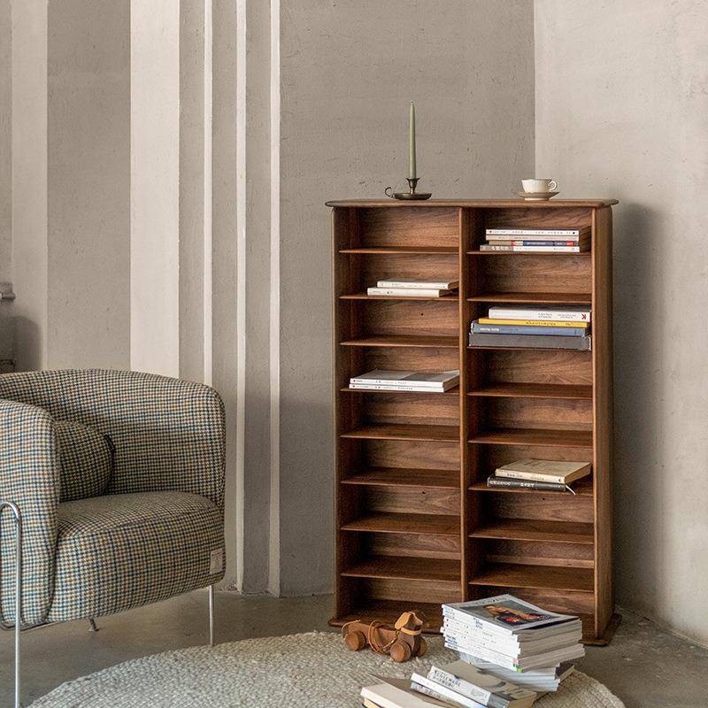 山隐造物卜落壁挂置物柜壁柜上墙书架黑胡桃樱桃原实木展示杂志架