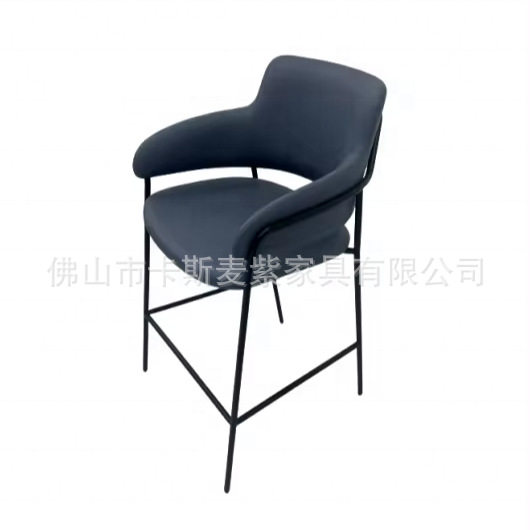 现代简约风蓝色吧台椅高脚凳子家用客厅高级感阳台餐厅吧椅脚踏凳
