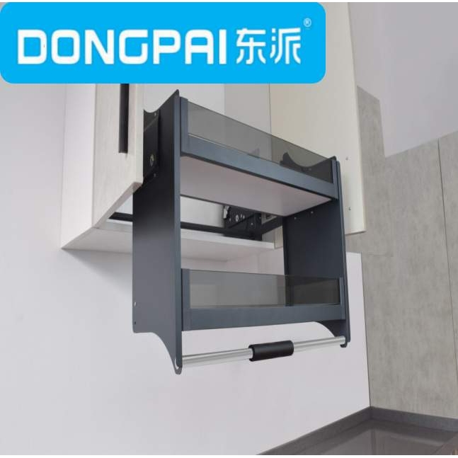 东派加力型不锈钢可调力度家用厨房吊柜升降拉篮碗碟升降机收纳得