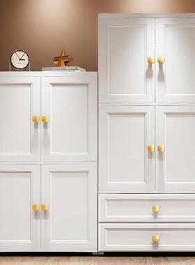 超彭70宽度白色开门收纳柜婴儿童衣柜挂衣式隔层式储物柜抽屉柜子