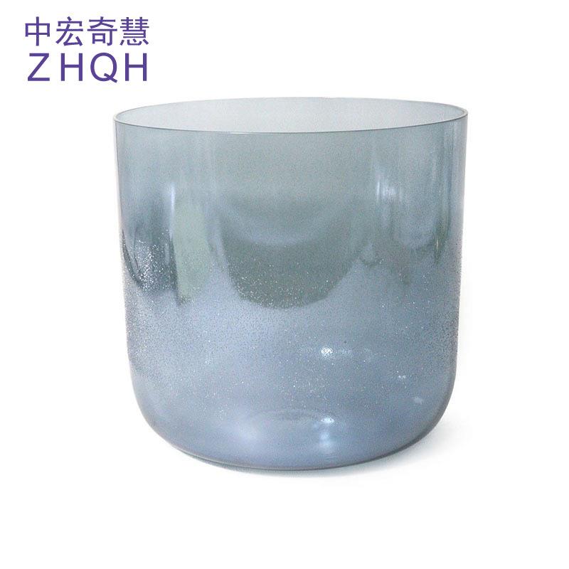 黑色流沙水晶歌唱碗瑜伽愈合歌唱碗水晶音乐钵打击乐器
