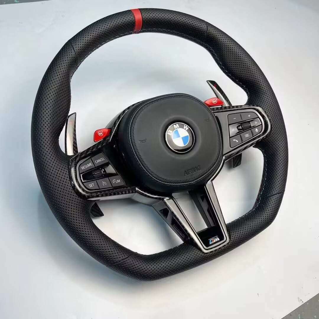 适用宝马老改新F10 F20F30 F15 F16 F02改装CS M4款碳纤维方向盘