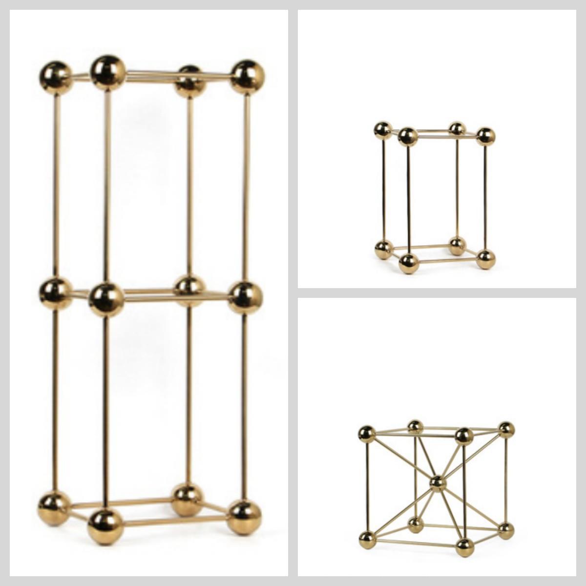 现代简约创意电镀几何体摆件样板房售楼处桌面书架软装饰品工艺品