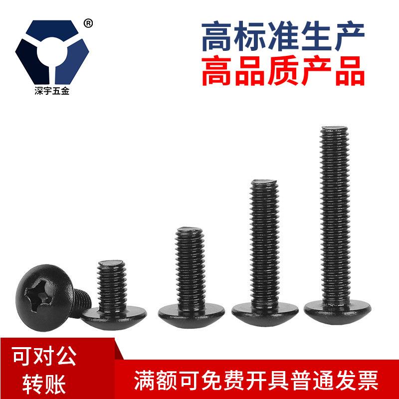 TM2.5x4→2.5x12黑色盐雾大扁头螺丝钉304不锈钢防锈耐腐蚀达克罗