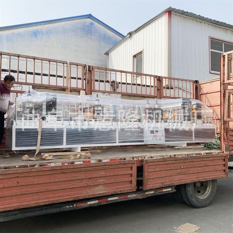 厂家直销木塑板包装盒楼梯扶手包覆机 门窗套线自动热胶包覆机