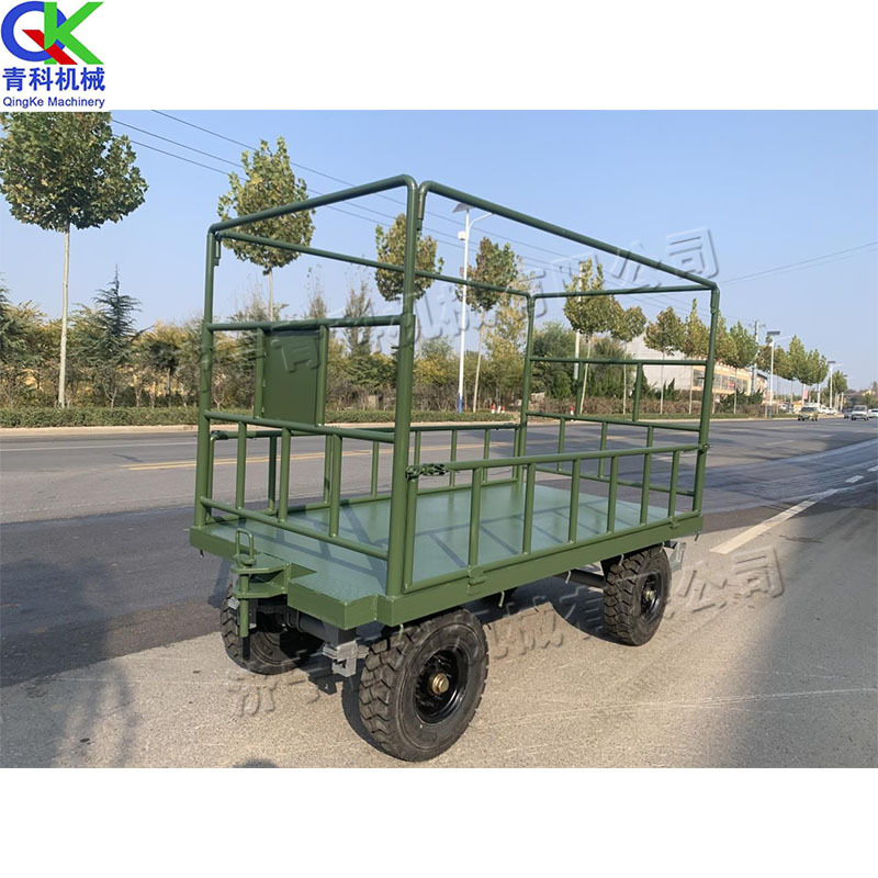 产地货源 集装箱用平板车 移动式牵引平板挂车 四轮转向搬运车