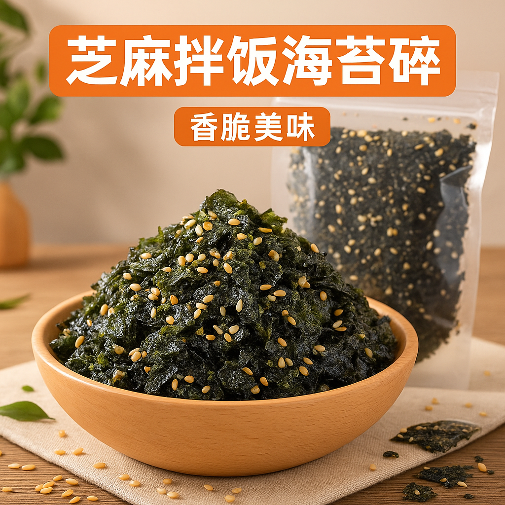 网红拌饭海苔超市同款即食紫菜碎海苔儿童零食芝麻海苔下饭神器