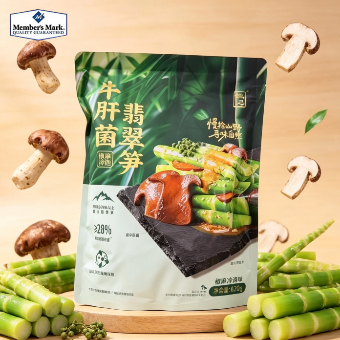 山姆MM徽记牛肝菌翡翠笋卤味零食鲜香不辣超市正品代购官方旗舰店