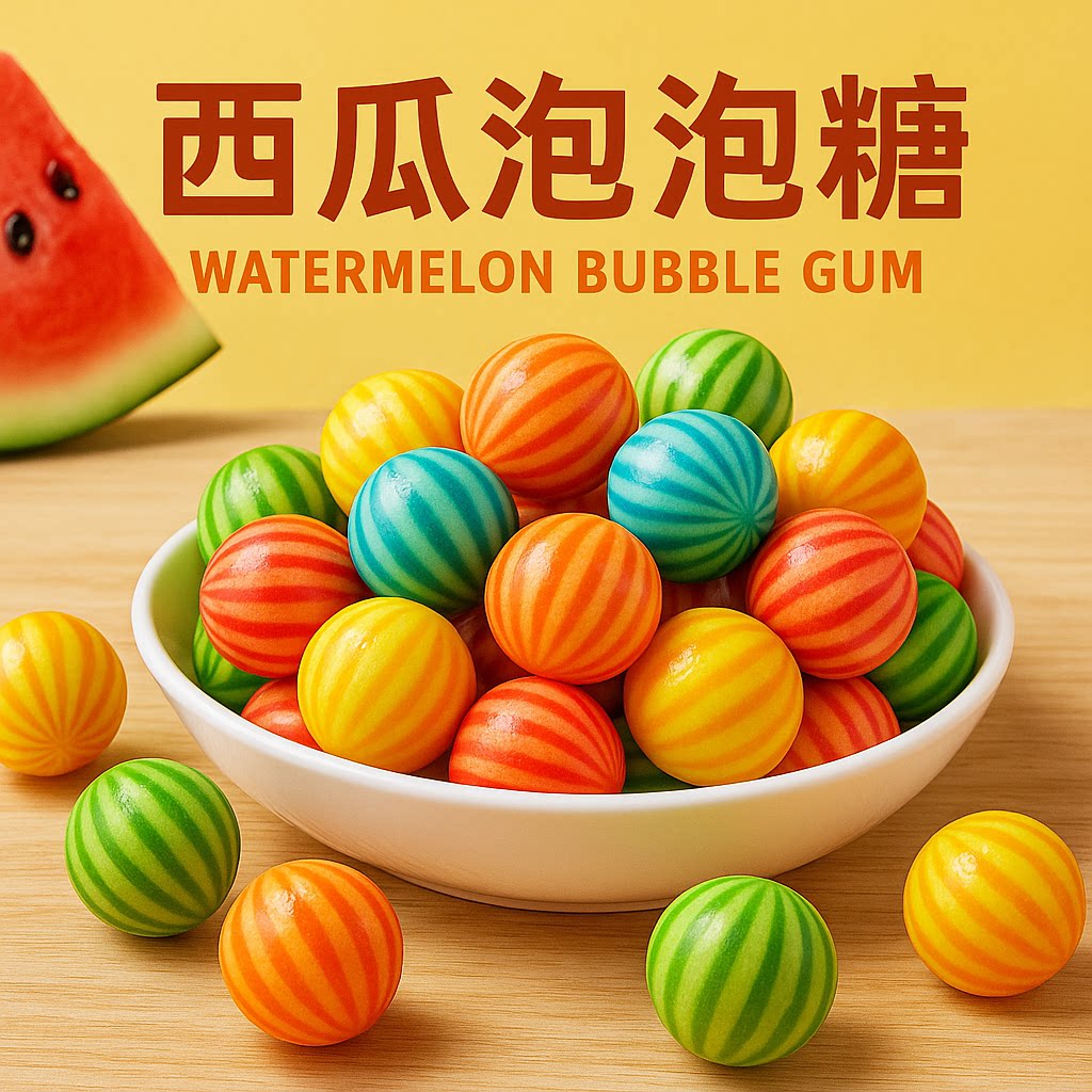 西瓜泡泡糖怀旧童年口香糖果冻儿童零食糖果独立包装80后大老式味