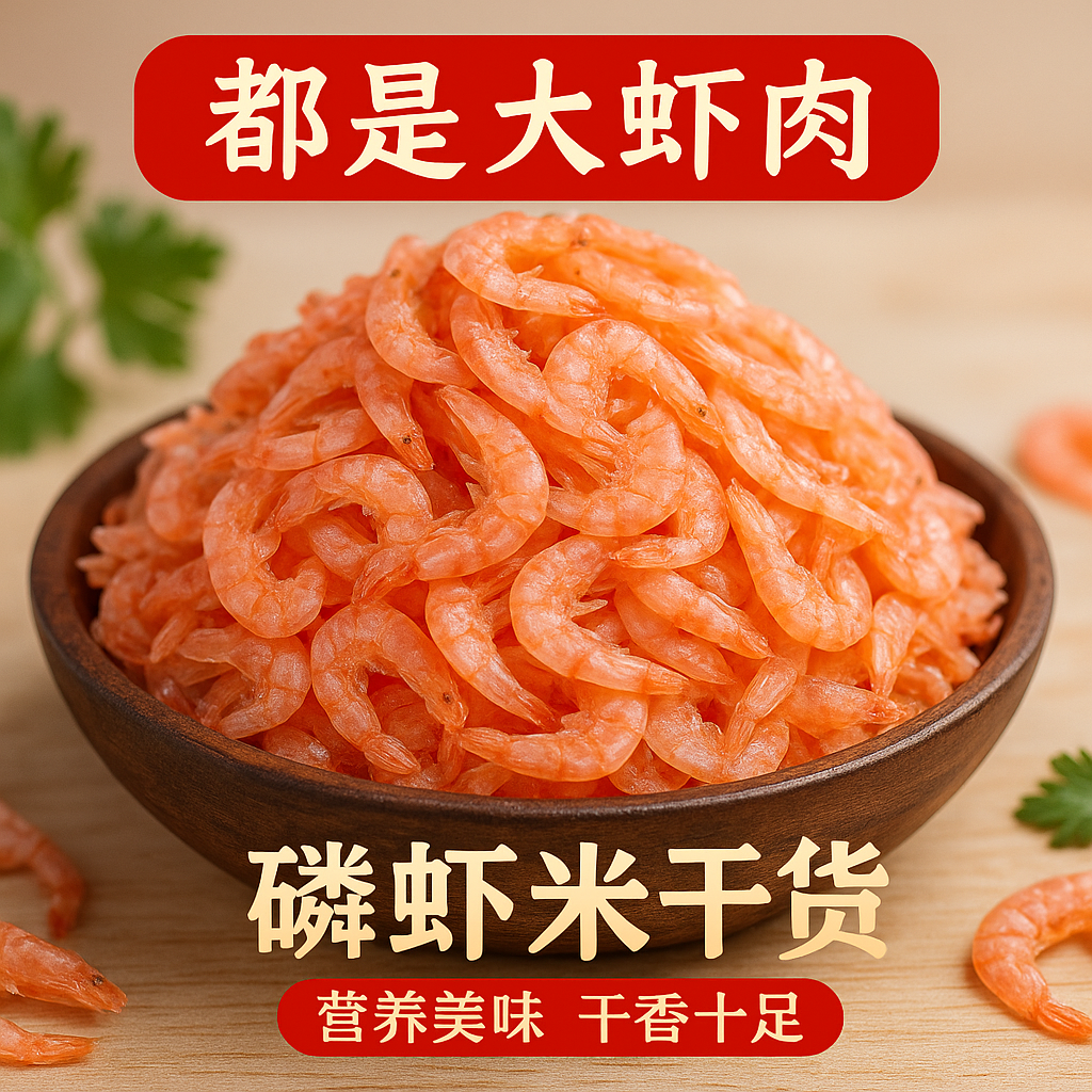 新晒大虾肉正宗南极磷虾干磷虾仁磷虾米新鲜无添加无皮磷虾肉干货