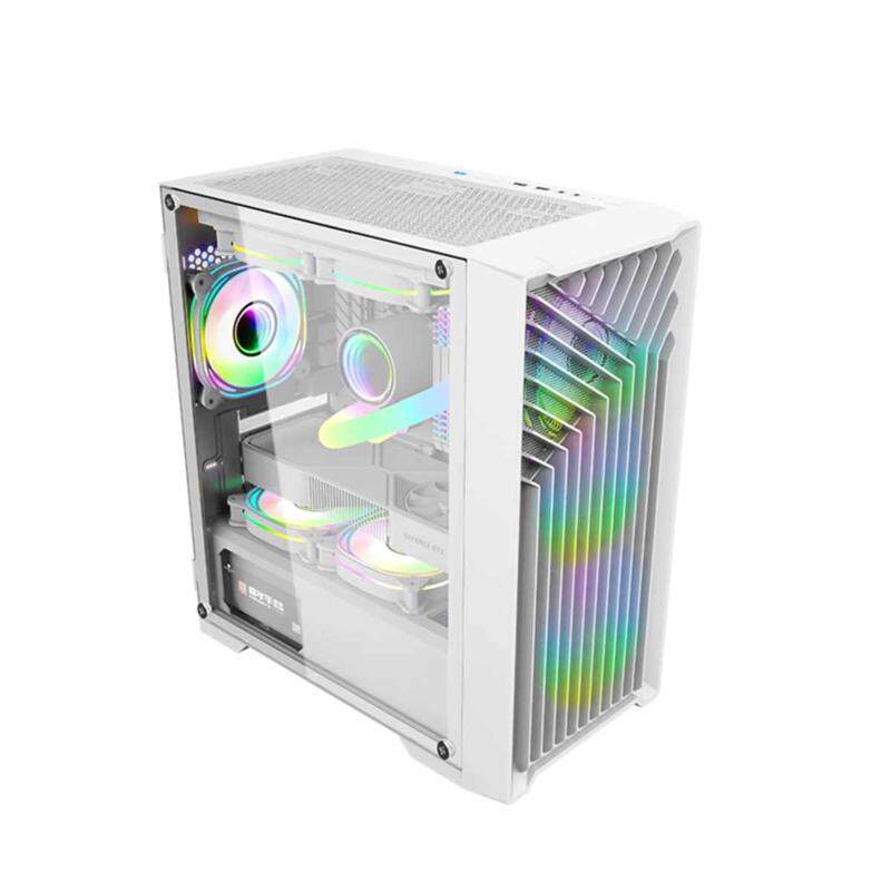 atx240机箱m台式机钢化玻璃-透水冷风琴机箱 嘉玩主侧电脑itx机箱图片