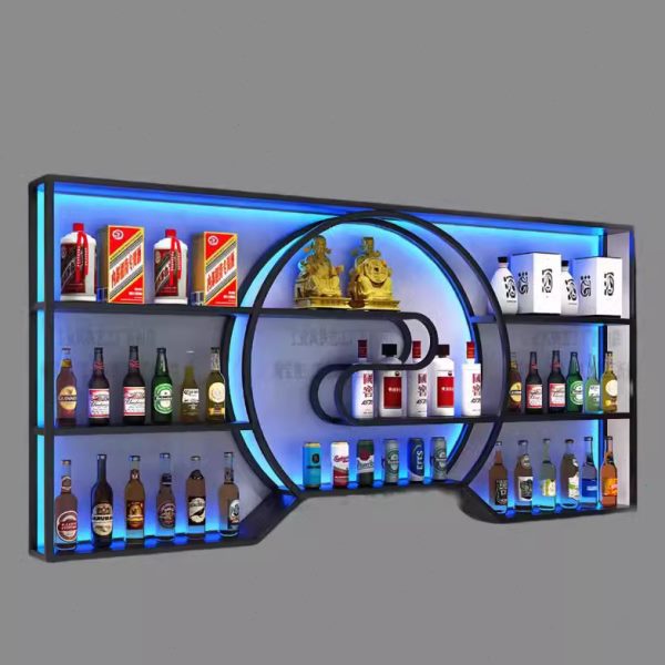 商用店铺壁挂酒架置物架新中式靠墙酒柜白红酒架餐厅酒水饮料展示