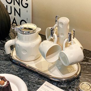 茶壶 陶瓷水呼呼家用客厅轻奢高档具感水杯杯奶具高级待客套装