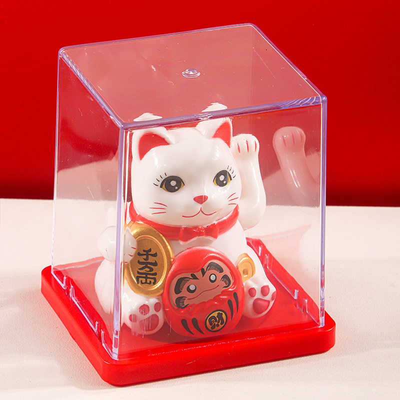 太阳能招财猫自动招手发财猫家居桌面装饰收银前台汽车摆件厂