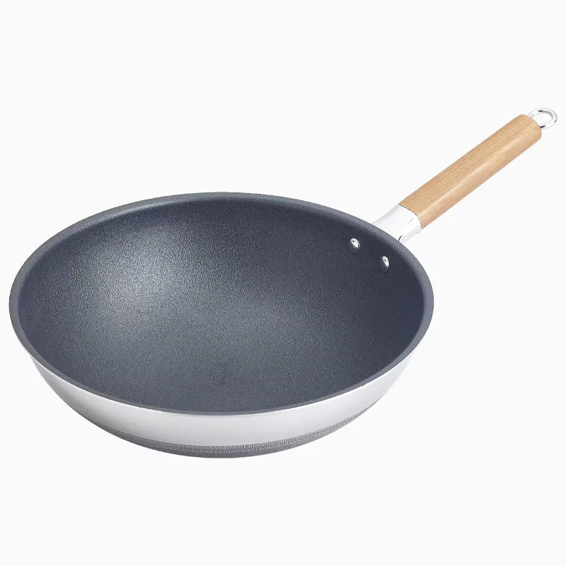 凹面电磁炉上用的锅麦饭石不粘锅商用锅炒菜锅不锈钢锅圆底锅大锅