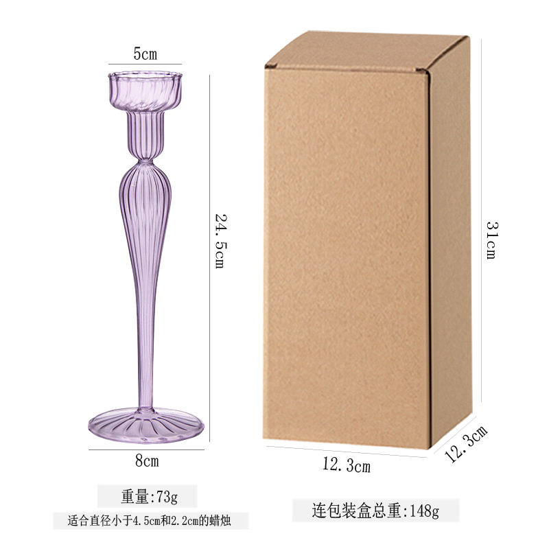 创意欧式玻璃烛台 ins风家居装饰品拍摄道具工艺品摆件