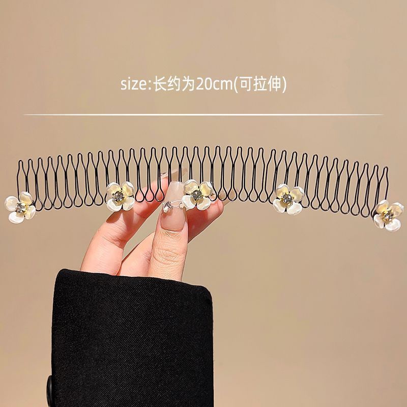 山茶花碎发整理神器后脑勺成人女款拉拉发梳发箍儿童发卡插梳头饰