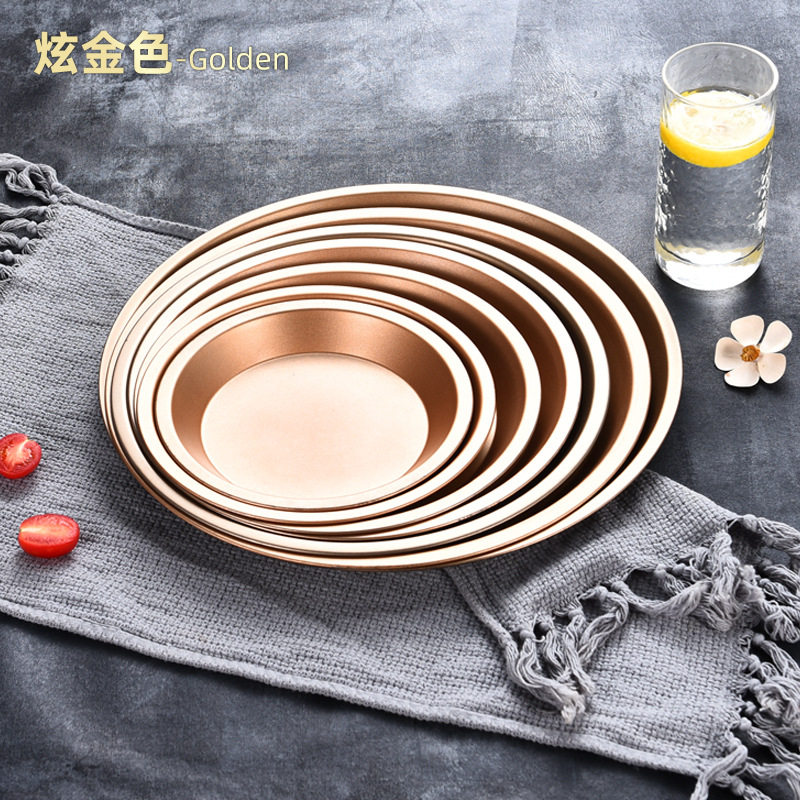圣诞派对不粘披萨盘黑色碳钢烤盘模具蛋糕派烘培模具
