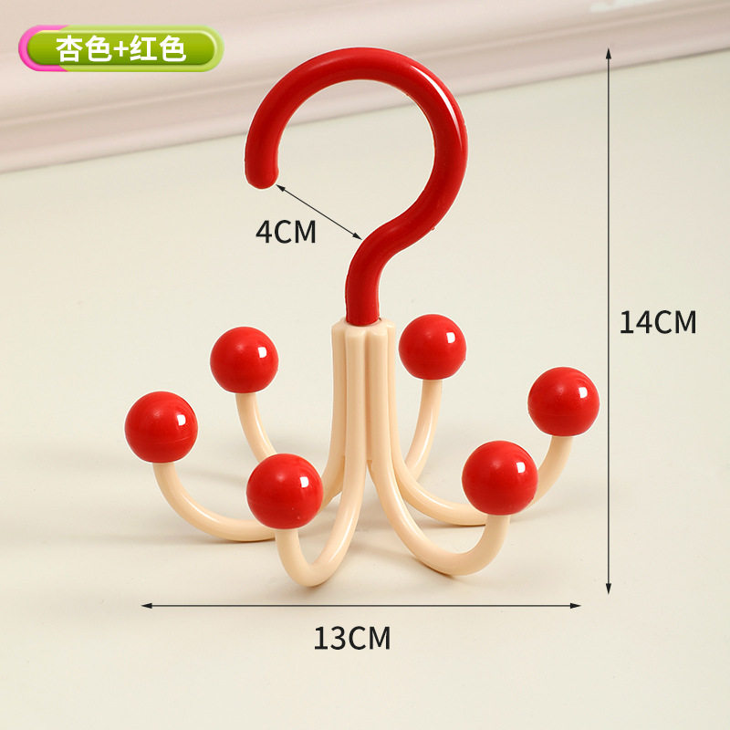 多巴胺旋转六爪挂钩家用衣柜收纳神器多功能柜子挂帽子内衣挂钩