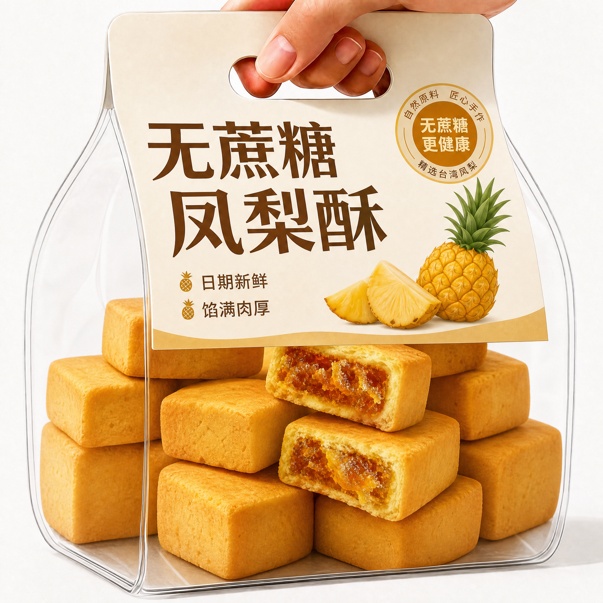 凤梨酥无蔗糖旗舰店厦门特产传统手工老字号糖尿人糕点无糖零食品