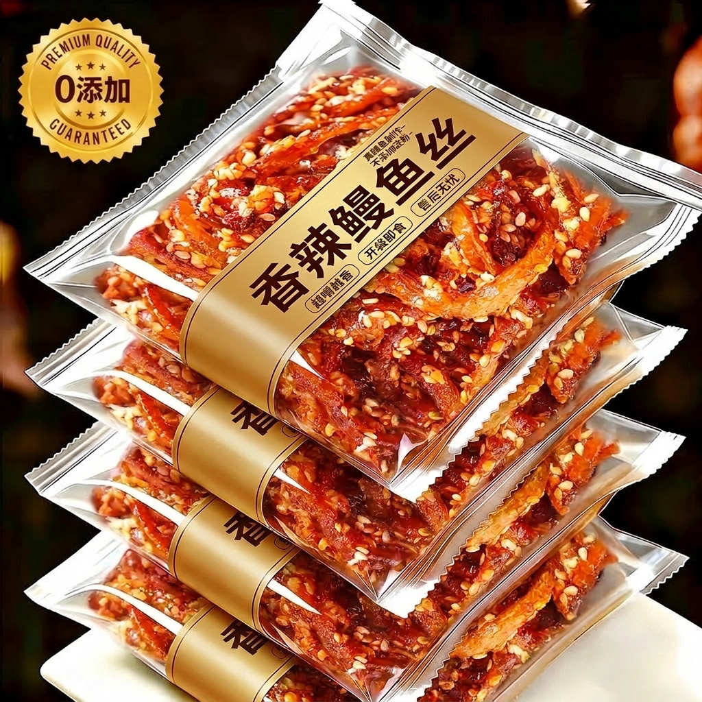 鳗鱼丝香辣甜辣小鱼仔鱼干干货蜜汁即食香烤北海海味青岛特产零食