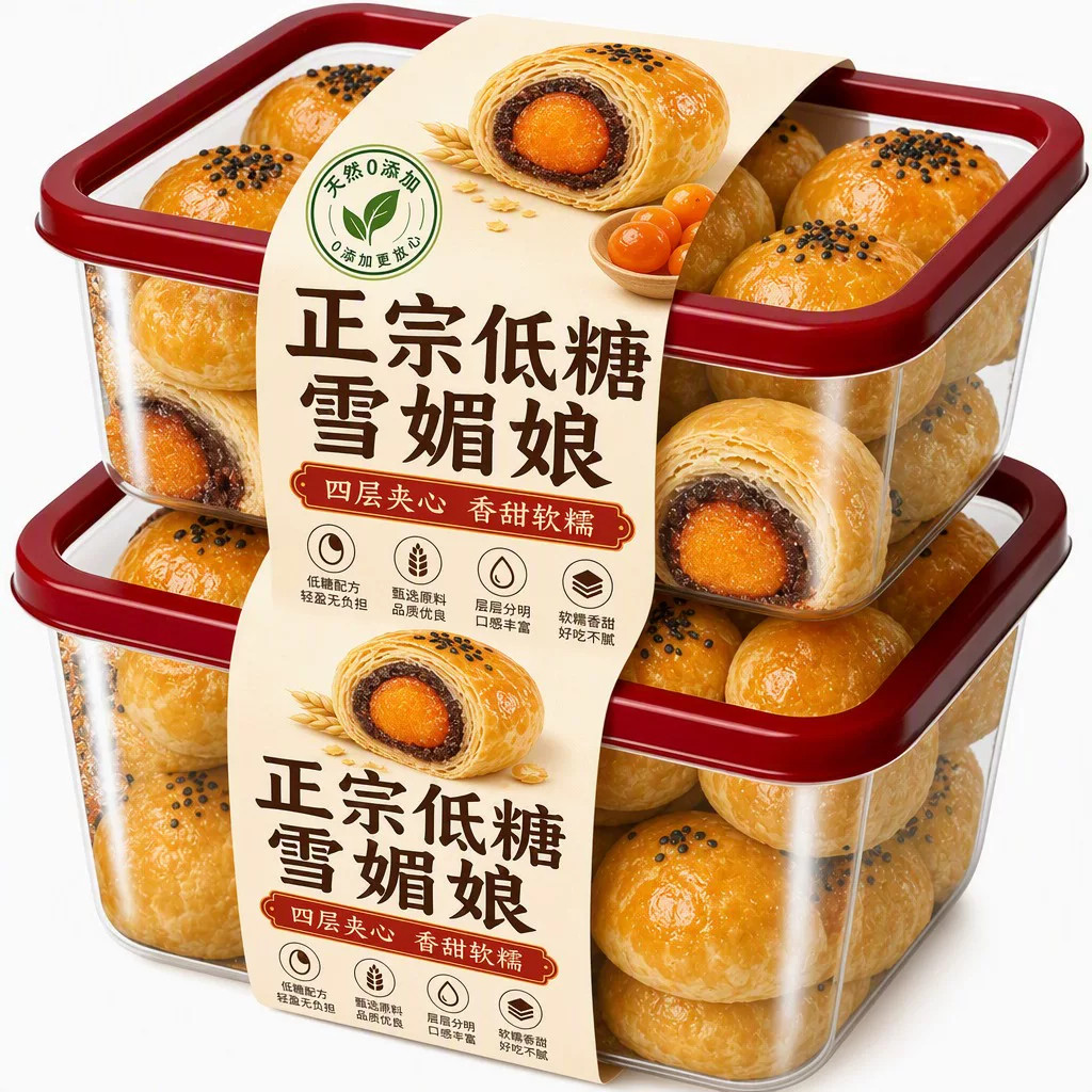 流心雪媚娘夹心咸蛋黄酥整箱图片