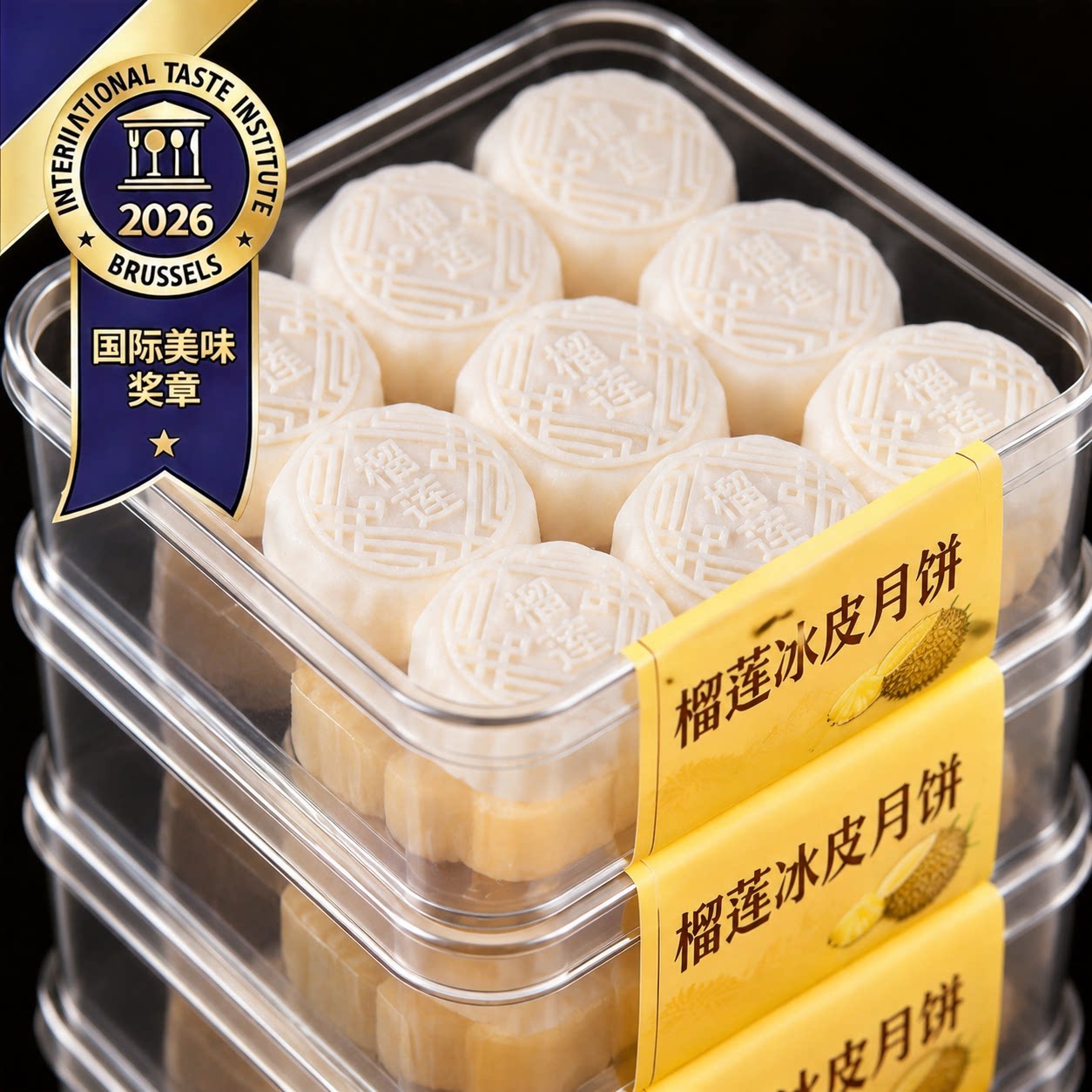 榴莲冰皮月饼广式流心水果月饼中秋节礼品团购猫山王味官方旗舰店