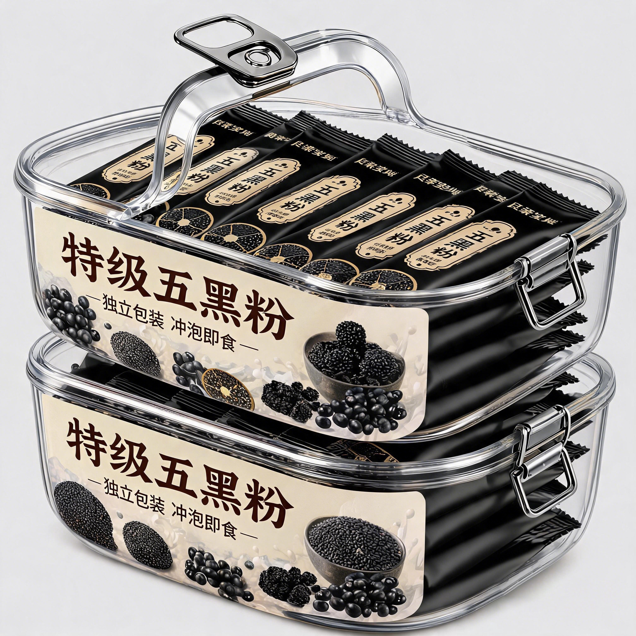无糖五黑粉黑芝麻糊即食早餐图片