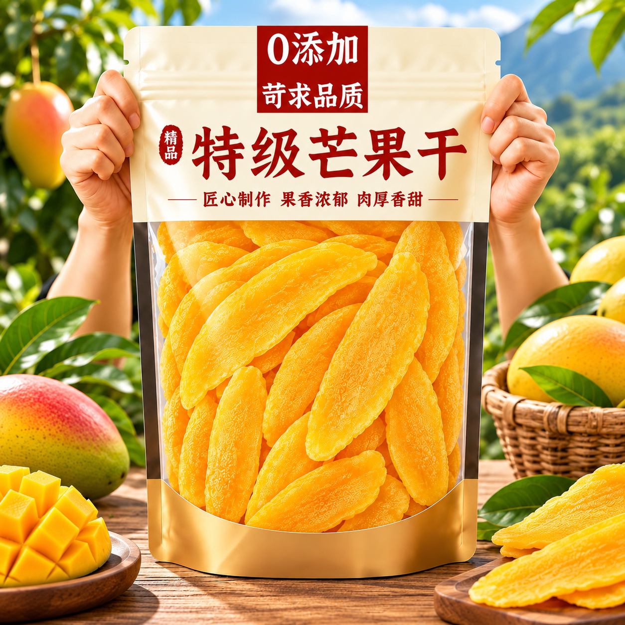 AA级芒果干纯天然无添加厚切大片芒果干水果干果脯休闲零食旗舰店