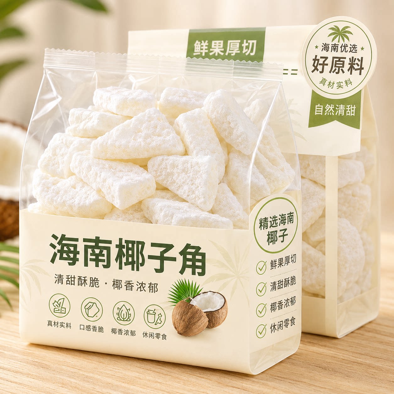 海南特产椰子角椰肉干官方旗舰店正宗无糖新鲜原味椰子片无添加