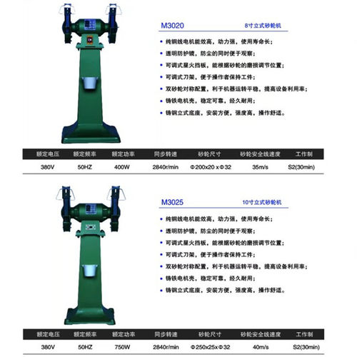 三棱牌立式砂轮机M3020M3025M3030M3035M3040工业用落地砂轮机