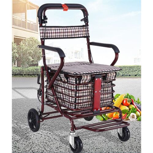 老年防摔倒代步车老人推车助步手推轮子小型买菜车老太太小推车散