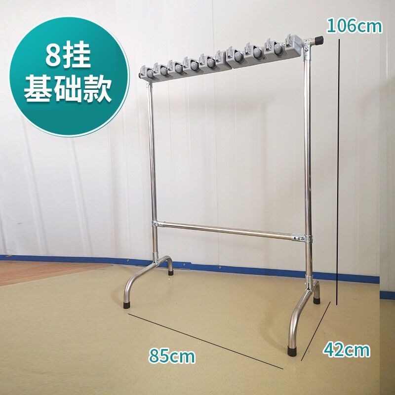 弘工不锈钢拖把架落地式扫把架挂学校整理清洁工具收纳置物架子8
