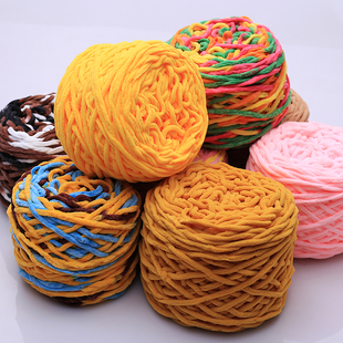 大团3.3两冰条线毛线手工diy材料勾针钩织拖鞋 手工编织包粗毛线团