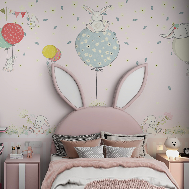 墙纸儿童房女孩墙布无缝全屋卧室背景墙公主房壁纸卡通壁布壁画