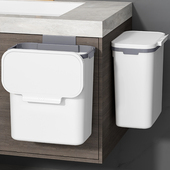 壁挂式 纸篓收纳桶 厨房垃圾桶家用卫生间带盖夹缝卫生桶客厅悬挂式