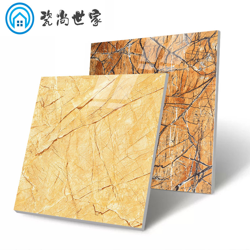 碧桂园瓷砖 黄色客厅大理石地砖800x800走廊厨房防滑地板砖鹅毛金