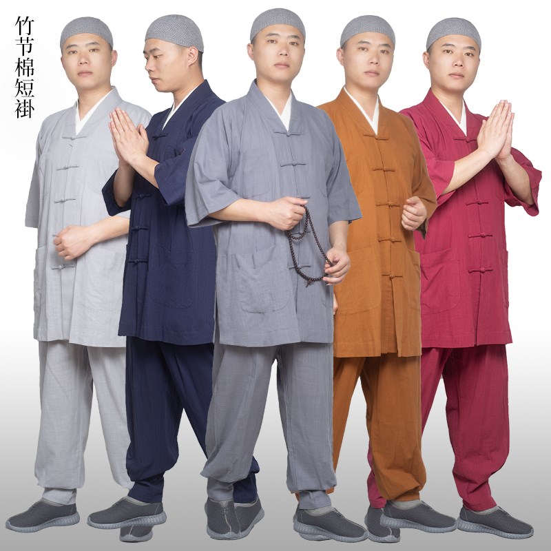 僧服免绑腿短褂套装夏季薄款僧衣男女款夏天中袖小褂出家人的衣服