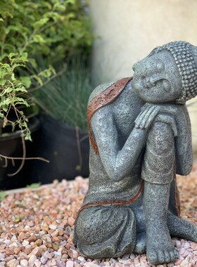 家居客厅禅意佛像件鱼缸装饰花园博古架庭院阳台茶室布置别墅摆设