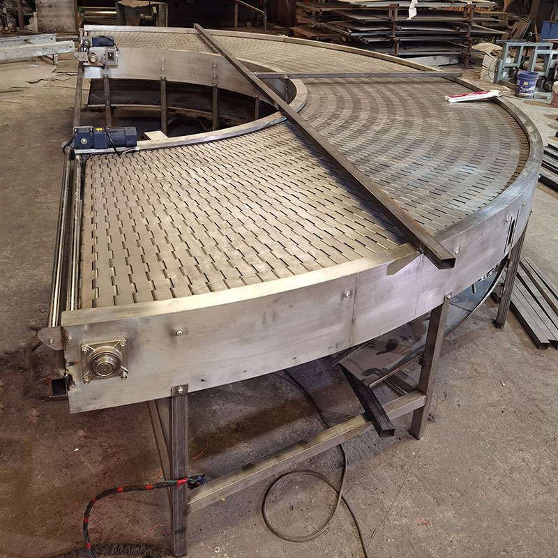 定制不锈钢链板转弯机 车间生产流水线转角输送机 重型板链线