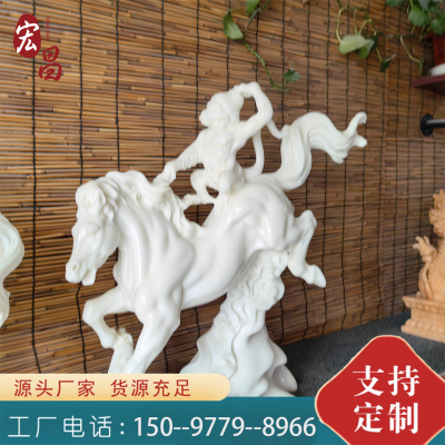 汉白玉石雕奔腾马工艺品办公室酒店玄关家用景观摆件定制石马生肖