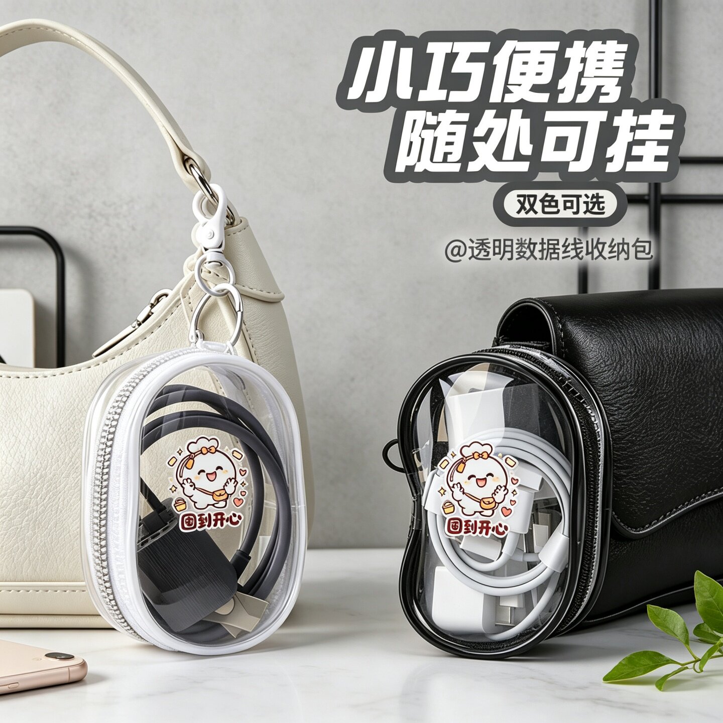 透明数据线收纳包便携收纳包小巧