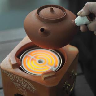 红泥电丝茶炉电热丝煮茶炉工夫茶电炭炉砂铫炉丝电陶炉 潮人茶事