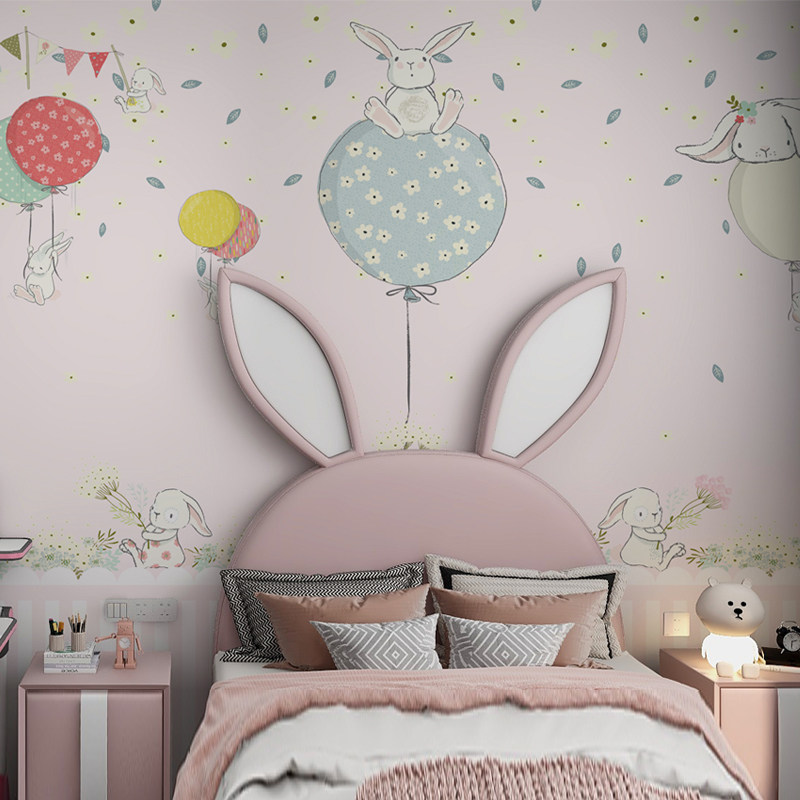 墙纸儿童房女孩墙布无缝全屋卧室背景墙公主房壁纸卡通壁布壁画