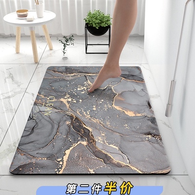 软硅藻泥浴室吸水地垫防滑速干脚垫厕所卫生间门口门垫洗手间地毯