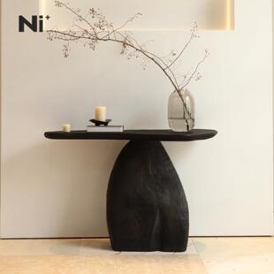 Ni尼家侘寂风玄关桌实木入户门厅桌中古民宿走廊过道艺术端景条案