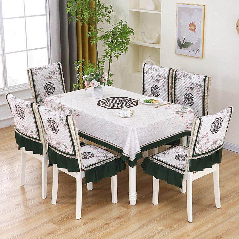 高档连体椅子套罩简约现代餐桌布椅子垫靠垫加厚防滑一体餐椅套罩