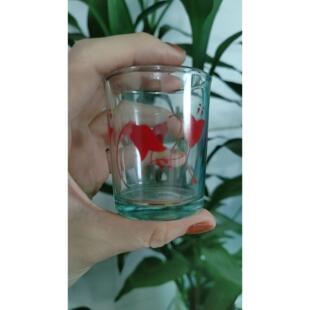 一两半彩色带花玻璃小酒杯白酒烈酒杯子一口杯餐饮喝酒杯